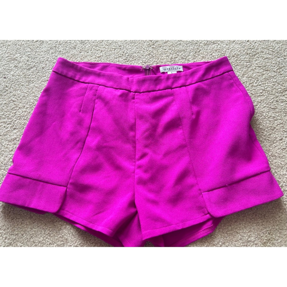 Loveriche Pink High Waisted Tailored Shorts Women's Size‎ L
